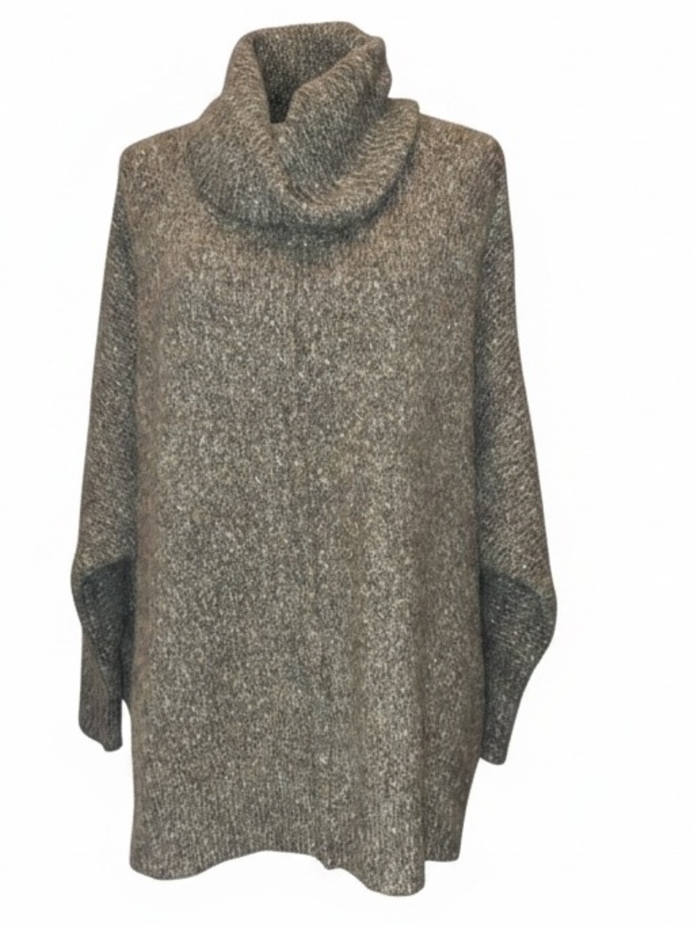 RUBY MOON Chunky Cowlneck Oversized Sweater in Gray Size Medium